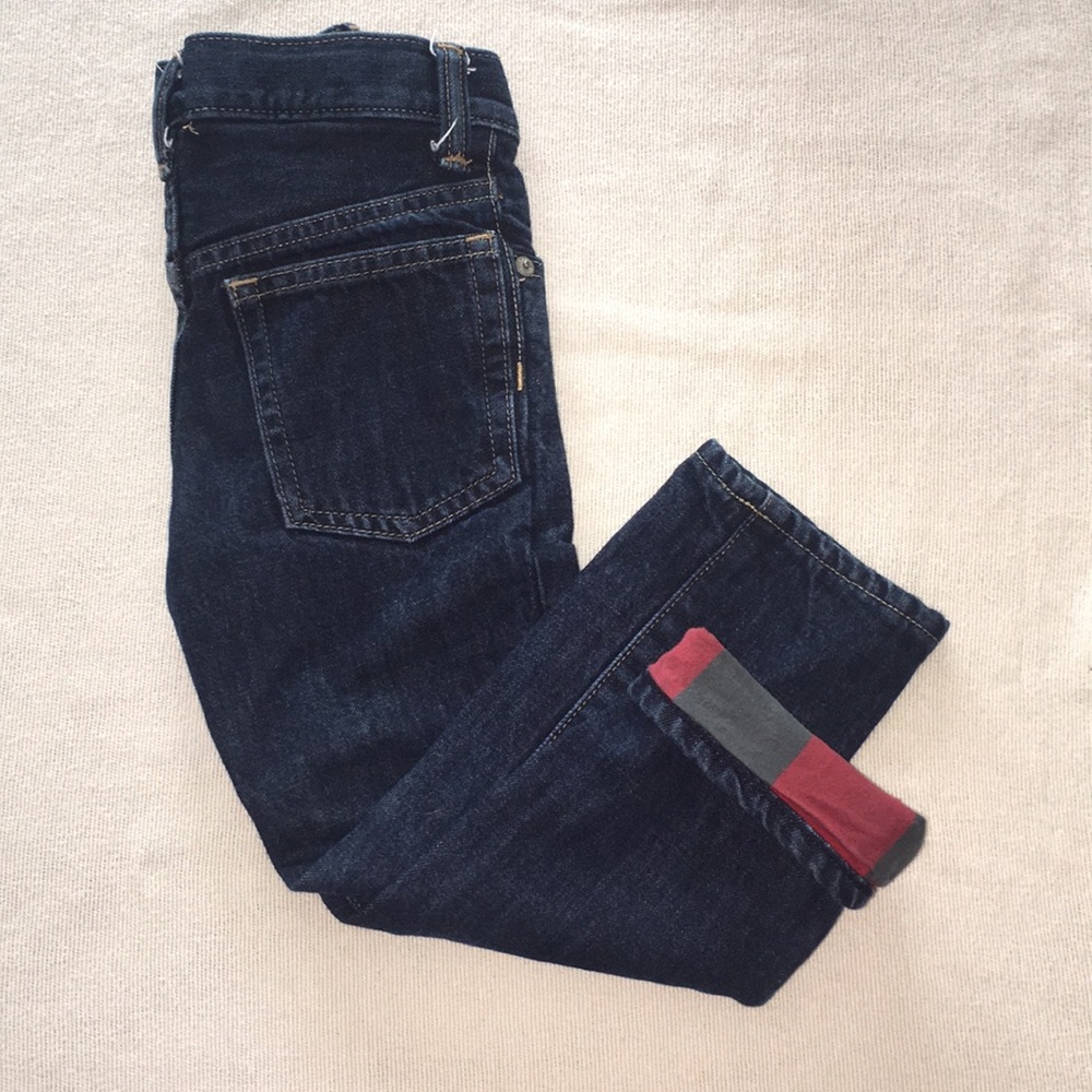 GAP lined jeans boys size 4 straight leg EUC